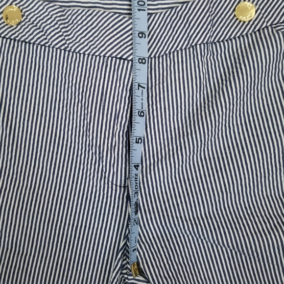 Anne Klein Striped Seersucker Pants Blue / White Women's Size 8 - Picture 14 of 15